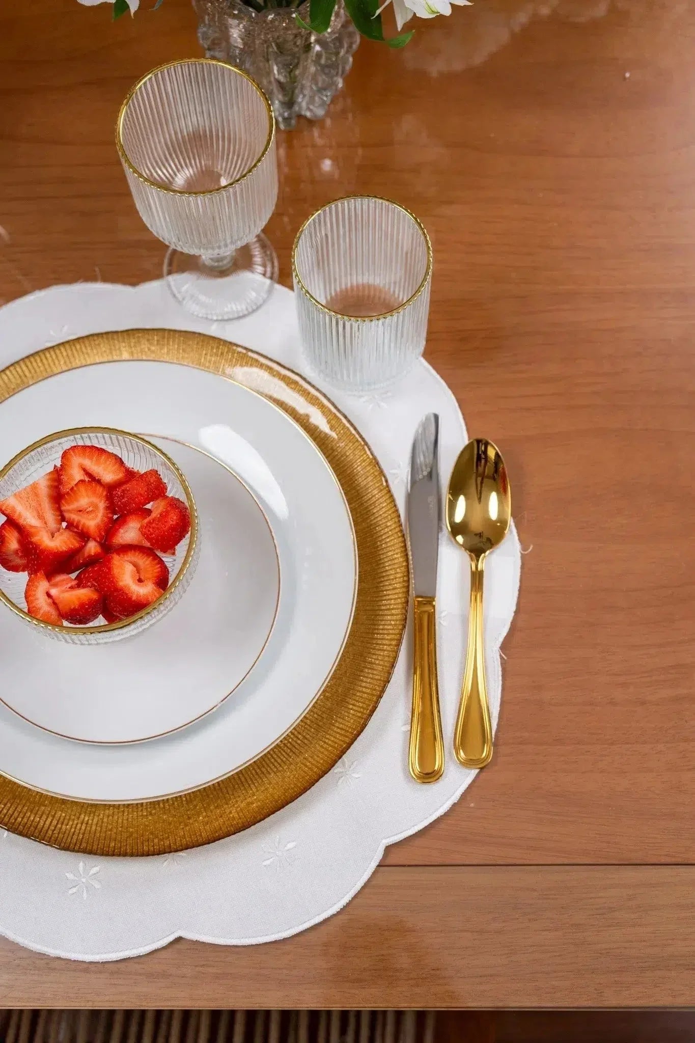 Aparelho de Jantar White Gold – (com Brinde) | Serve 06 Pessoas